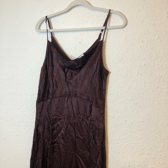 NWT LAmade Sadie Satin Silky Draped Chest Midi Dress Small - Picture 4 of 12